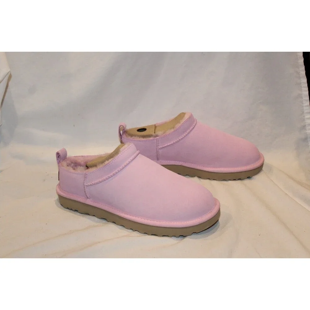UGG MICRO MINI SUEDE SHEARLING LINED BOOTS PINK WOMEN'S 7.5-8 YOUTH 6